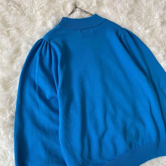 Linock Knit Sweater with Volume Sleeves Size M Light Blue - Picture 5 of 7